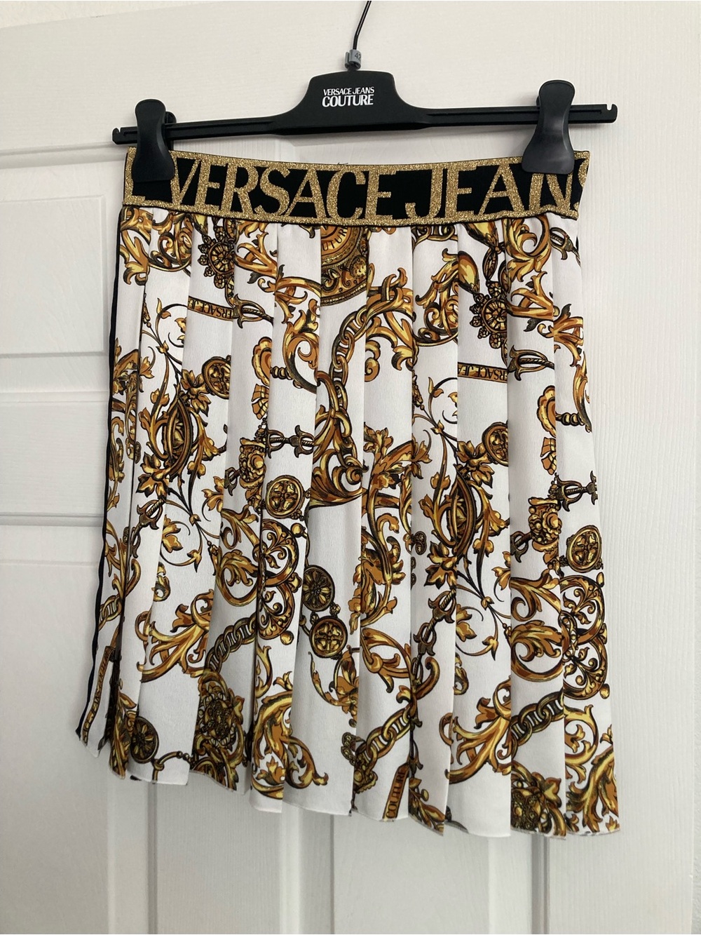 Versace Barocco Jeans Couture  Black & Gold Baroque Cropped top with skirt Set - Picture 7 of 10